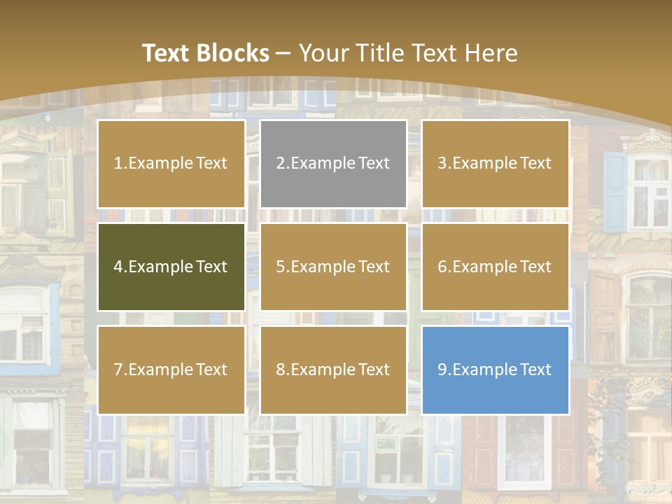 A Large Group Of Windows With Shutters On Them PowerPoint Template