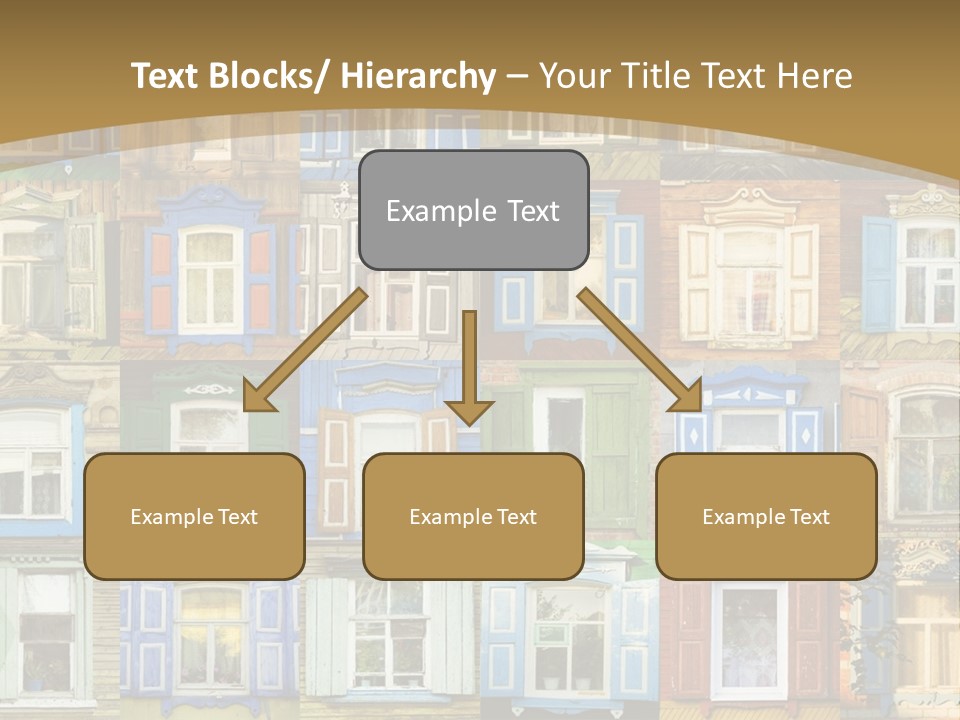 A Large Group Of Windows With Shutters On Them PowerPoint Template