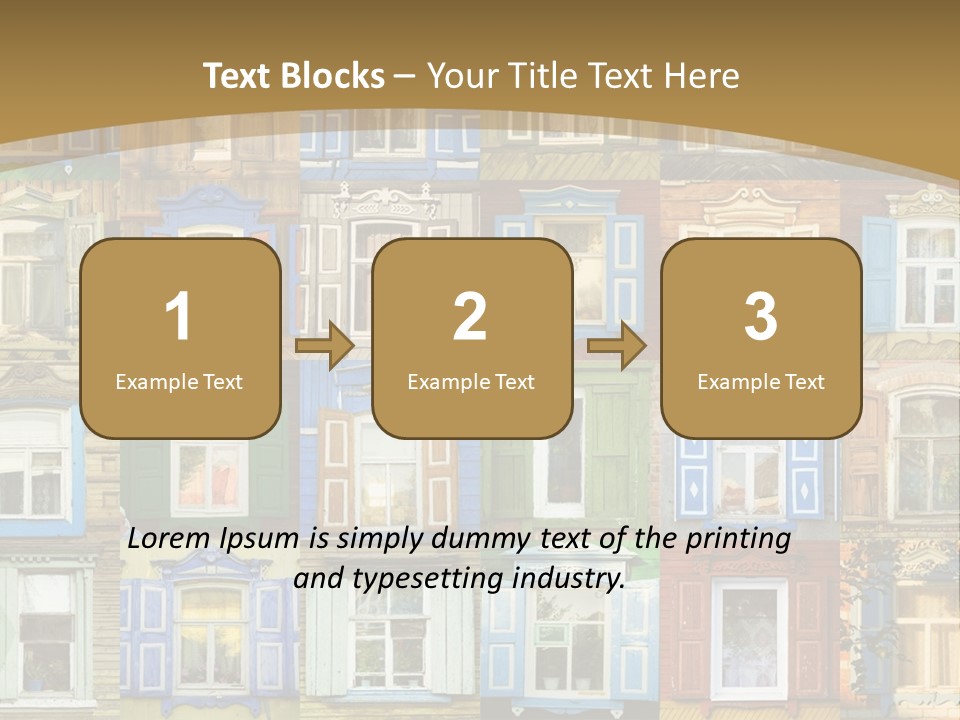 A Large Group Of Windows With Shutters On Them PowerPoint Template