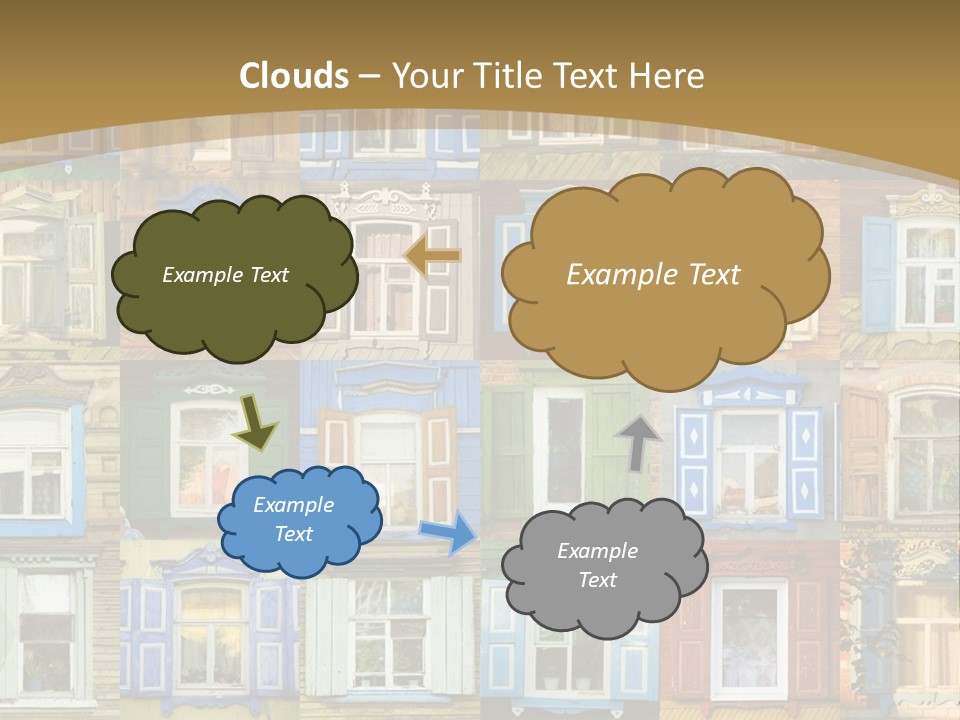 A Large Group Of Windows With Shutters On Them PowerPoint Template