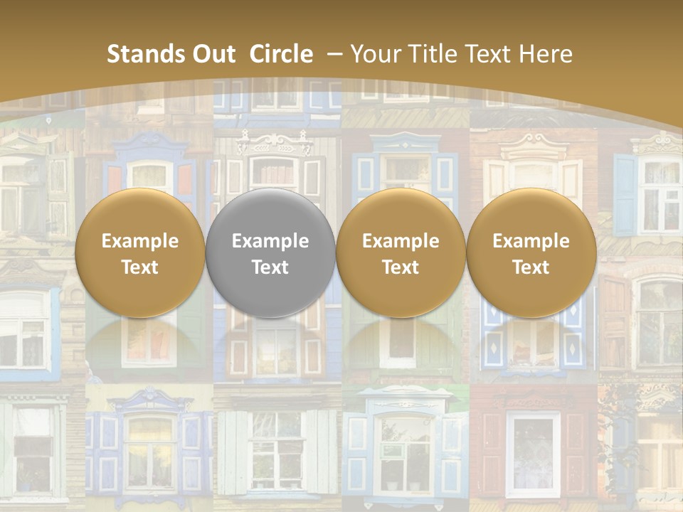 A Large Group Of Windows With Shutters On Them PowerPoint Template