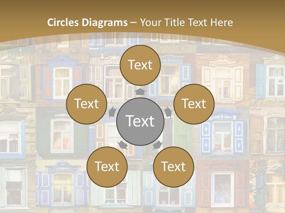 A Large Group Of Windows With Shutters On Them PowerPoint Template