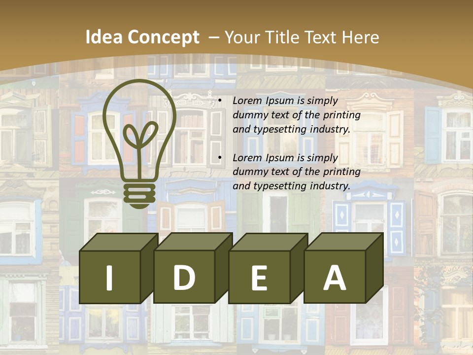 A Large Group Of Windows With Shutters On Them PowerPoint Template