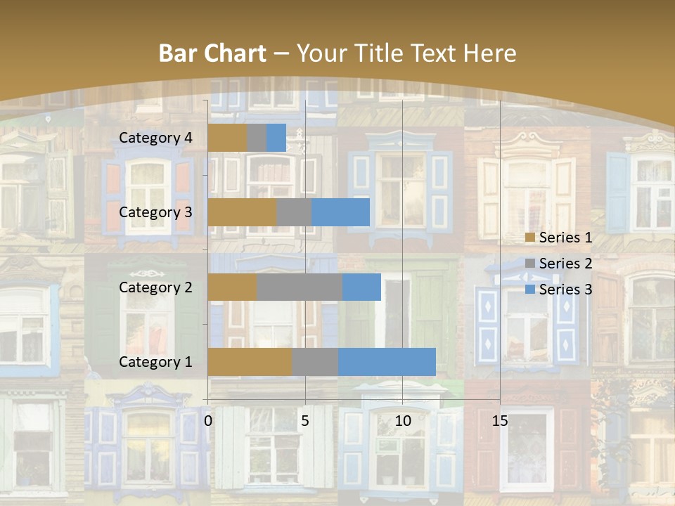 A Large Group Of Windows With Shutters On Them PowerPoint Template