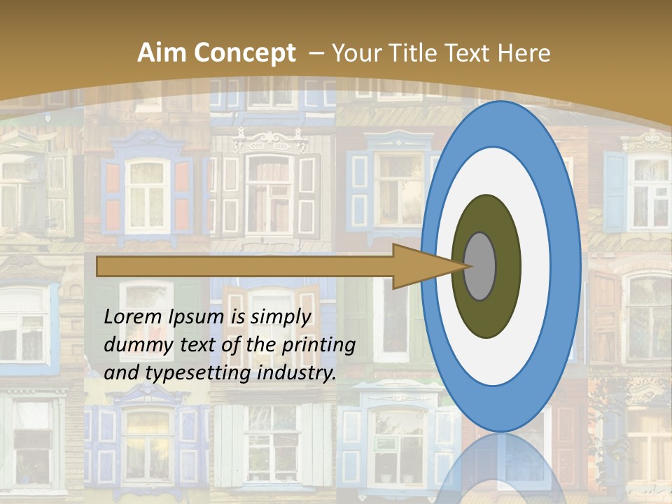 A Large Group Of Windows With Shutters On Them PowerPoint Template
