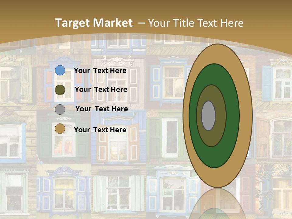 A Large Group Of Windows With Shutters On Them PowerPoint Template
