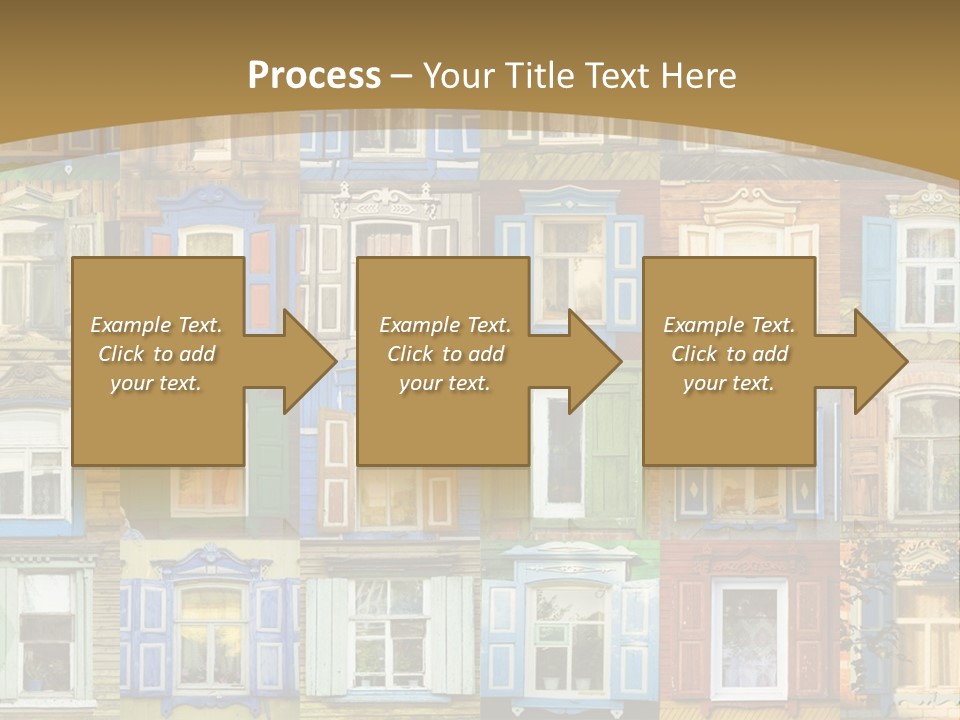 A Large Group Of Windows With Shutters On Them PowerPoint Template