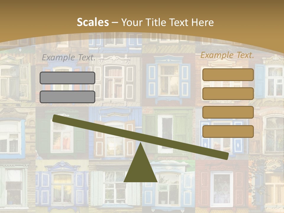 A Large Group Of Windows With Shutters On Them PowerPoint Template