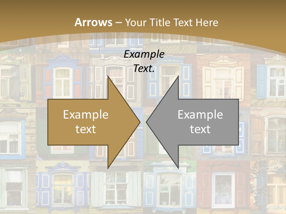 A Large Group Of Windows With Shutters On Them PowerPoint Template
