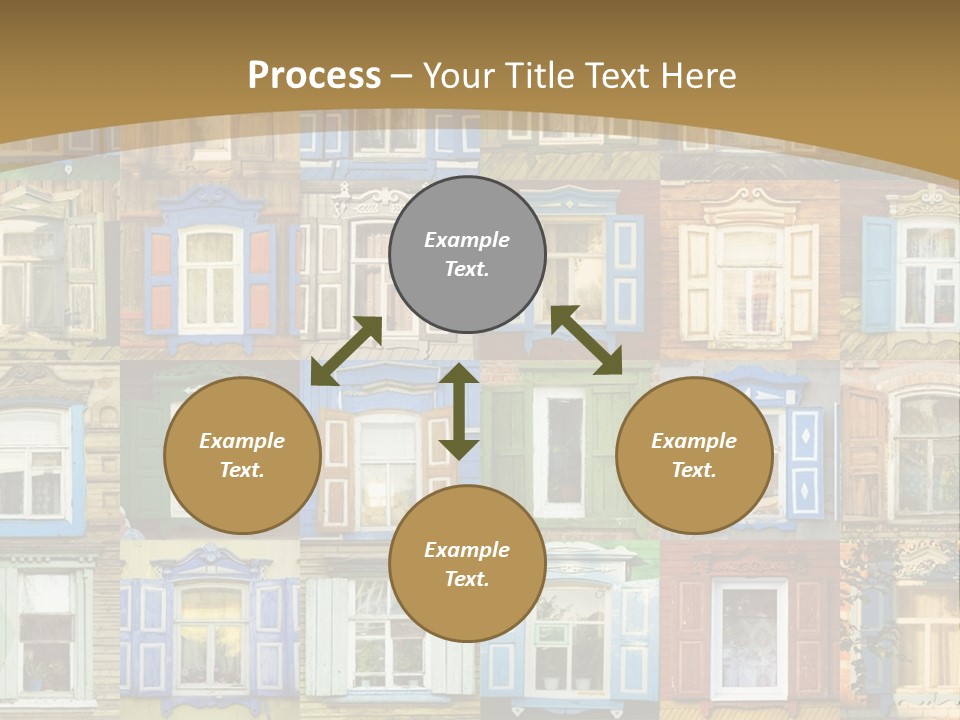 A Large Group Of Windows With Shutters On Them PowerPoint Template