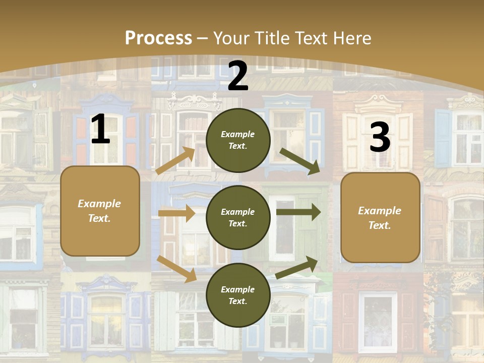 A Large Group Of Windows With Shutters On Them PowerPoint Template