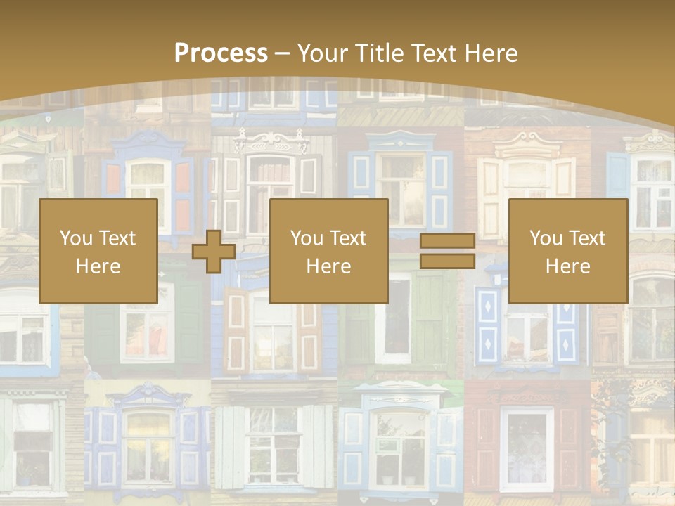 A Large Group Of Windows With Shutters On Them PowerPoint Template