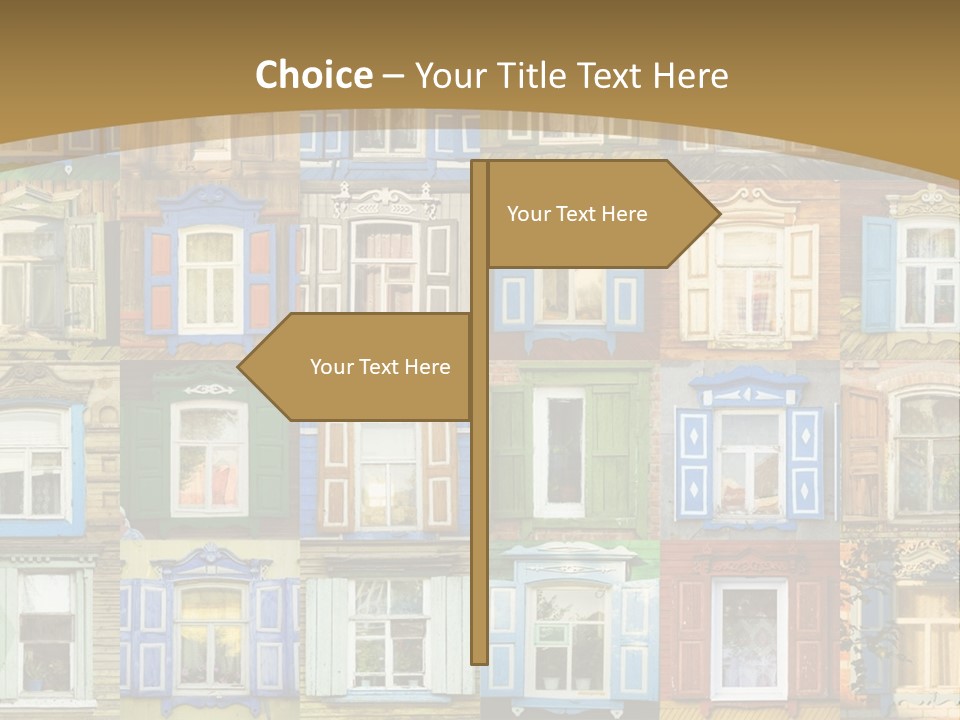 A Large Group Of Windows With Shutters On Them PowerPoint Template