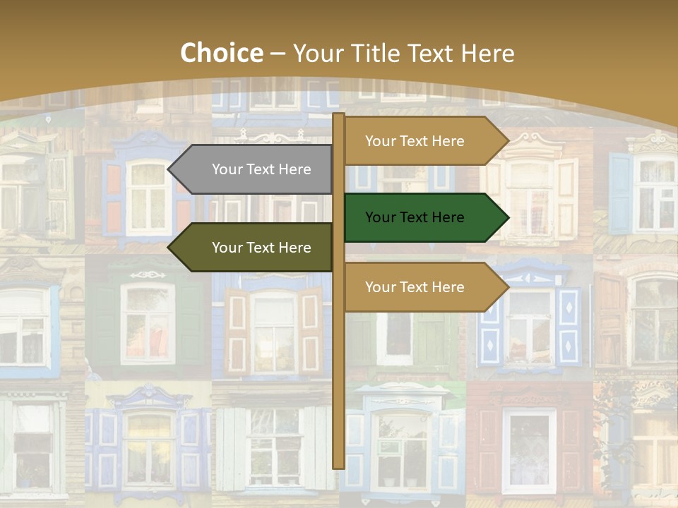 A Large Group Of Windows With Shutters On Them PowerPoint Template