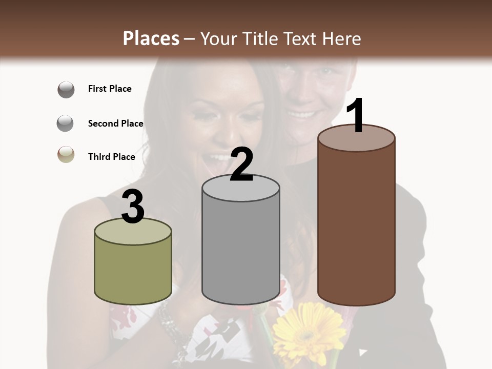 A Man And A Woman Holding A Bouquet Of Flowers PowerPoint Template