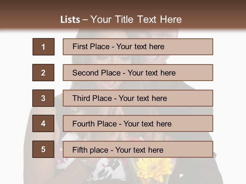 A Man And A Woman Holding A Bouquet Of Flowers PowerPoint Template