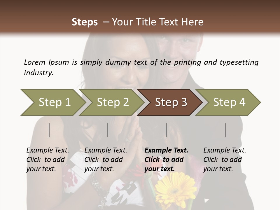 A Man And A Woman Holding A Bouquet Of Flowers PowerPoint Template