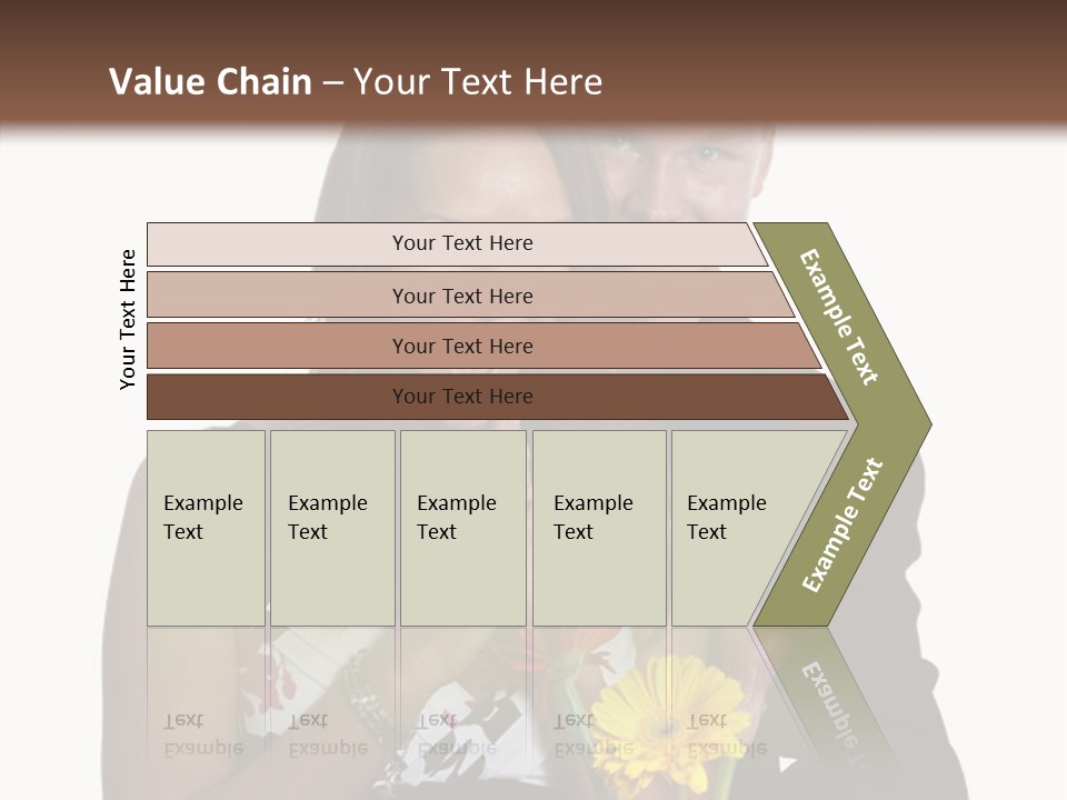 A Man And A Woman Holding A Bouquet Of Flowers PowerPoint Template