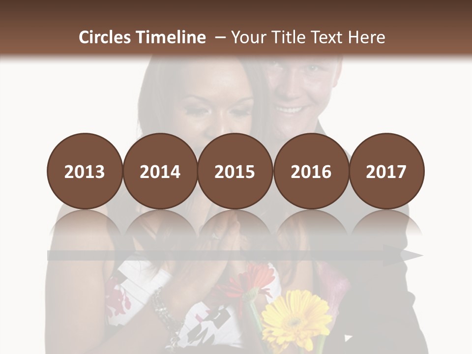 A Man And A Woman Holding A Bouquet Of Flowers PowerPoint Template