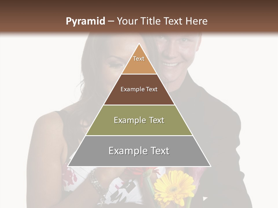 A Man And A Woman Holding A Bouquet Of Flowers PowerPoint Template