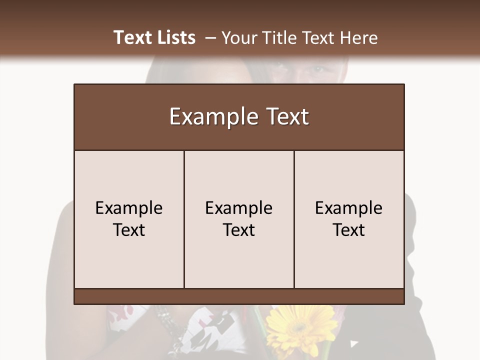 A Man And A Woman Holding A Bouquet Of Flowers PowerPoint Template