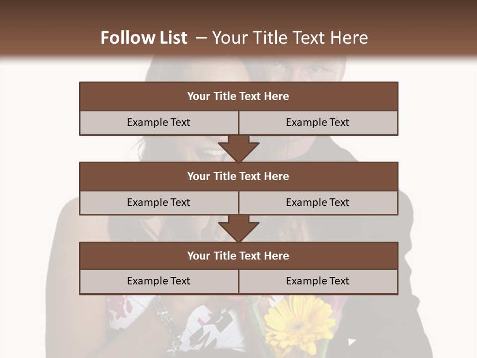 A Man And A Woman Holding A Bouquet Of Flowers PowerPoint Template