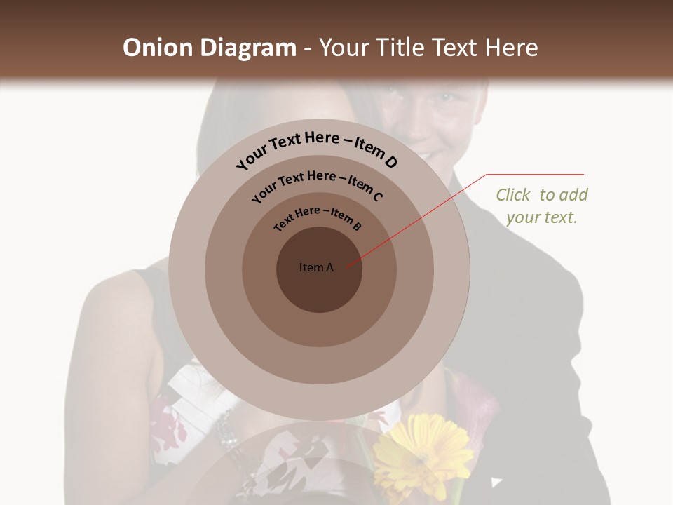 A Man And A Woman Holding A Bouquet Of Flowers PowerPoint Template