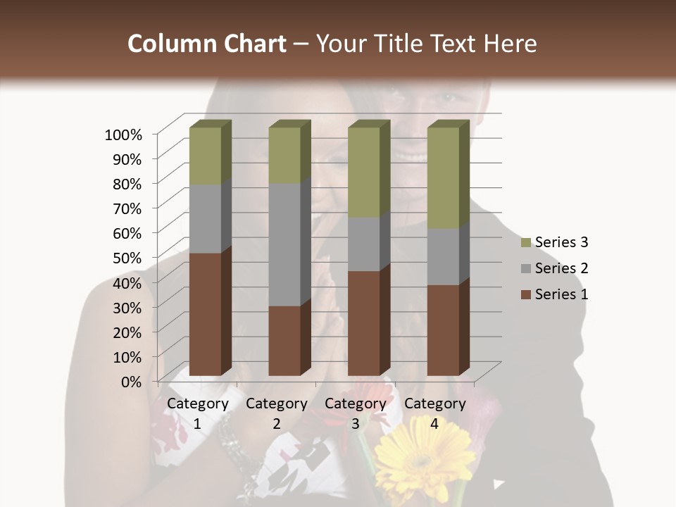 A Man And A Woman Holding A Bouquet Of Flowers PowerPoint Template