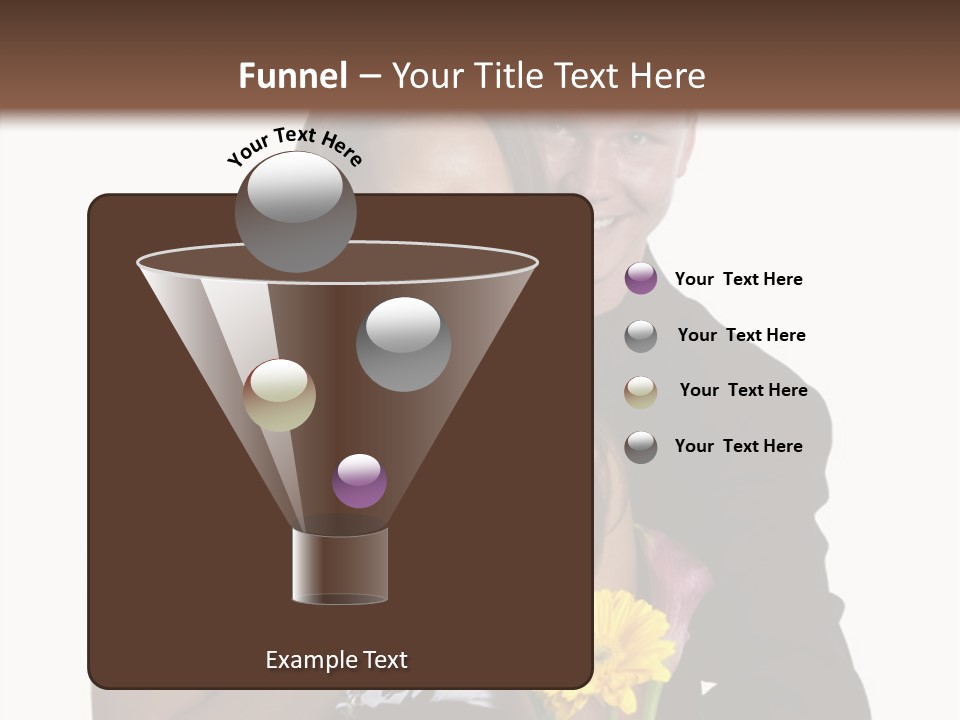 A Man And A Woman Holding A Bouquet Of Flowers PowerPoint Template