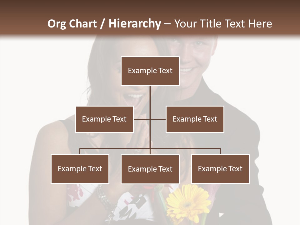 A Man And A Woman Holding A Bouquet Of Flowers PowerPoint Template