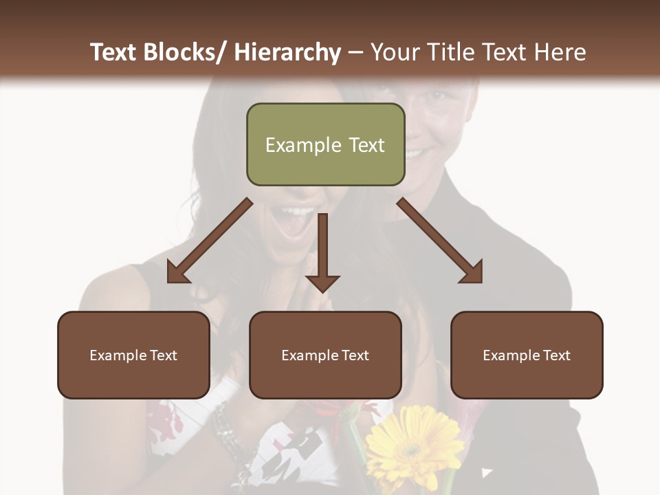 A Man And A Woman Holding A Bouquet Of Flowers PowerPoint Template