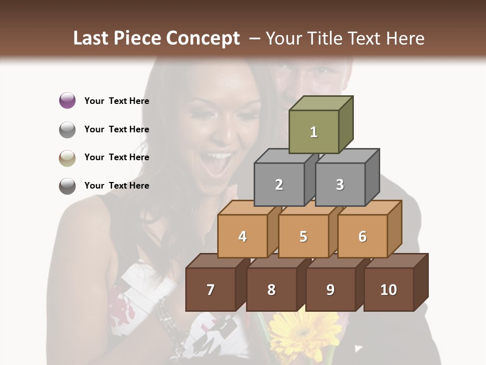 A Man And A Woman Holding A Bouquet Of Flowers PowerPoint Template