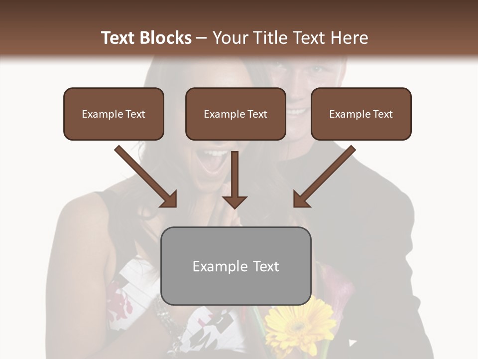 A Man And A Woman Holding A Bouquet Of Flowers PowerPoint Template