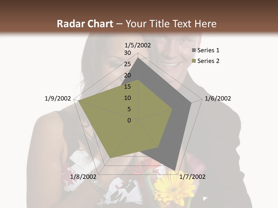 A Man And A Woman Holding A Bouquet Of Flowers PowerPoint Template