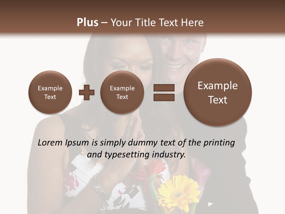 A Man And A Woman Holding A Bouquet Of Flowers PowerPoint Template