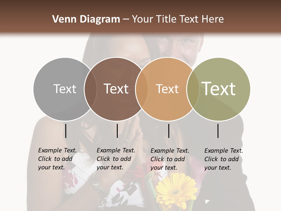 A Man And A Woman Holding A Bouquet Of Flowers PowerPoint Template