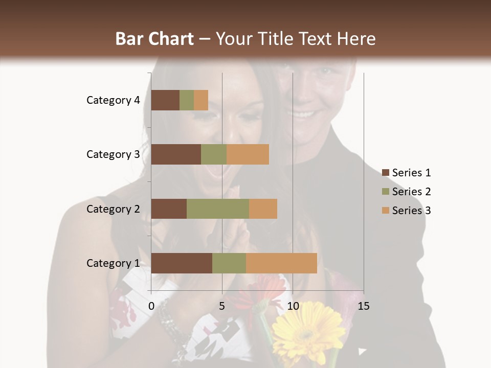 A Man And A Woman Holding A Bouquet Of Flowers PowerPoint Template