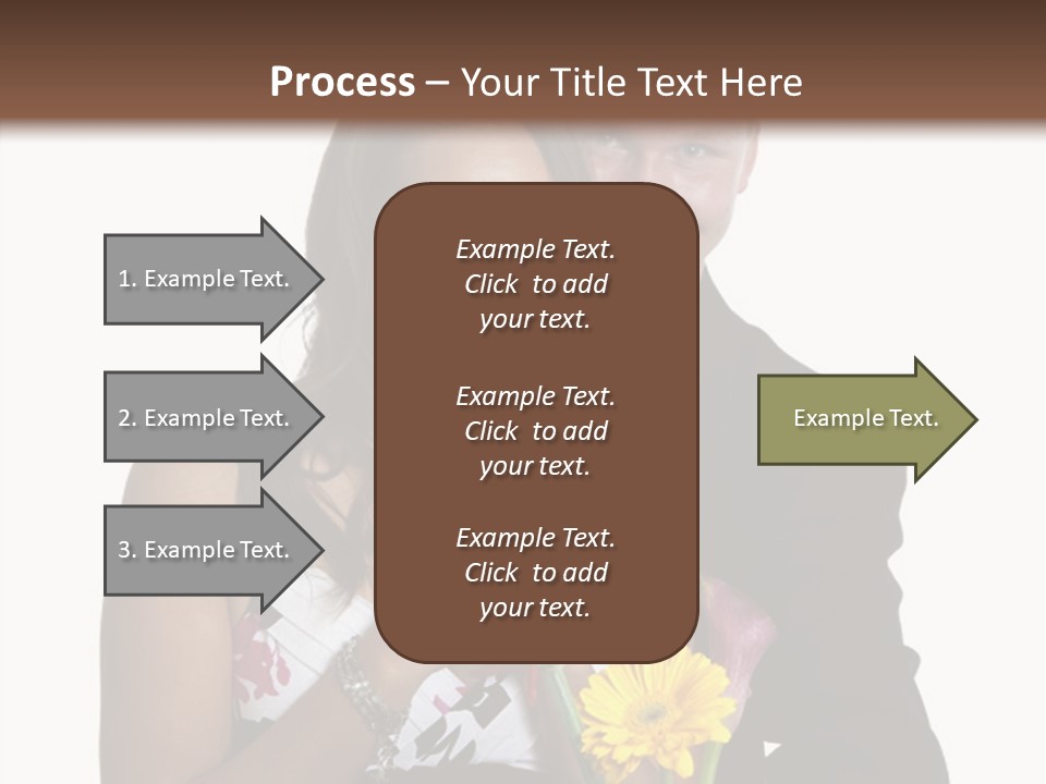 A Man And A Woman Holding A Bouquet Of Flowers PowerPoint Template