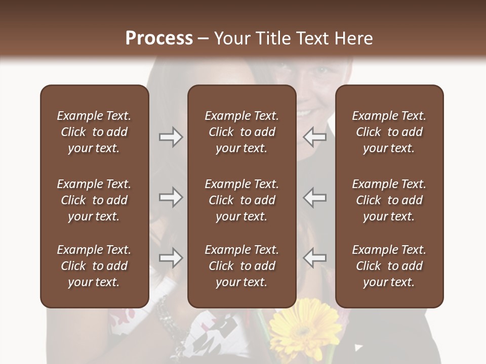 A Man And A Woman Holding A Bouquet Of Flowers PowerPoint Template