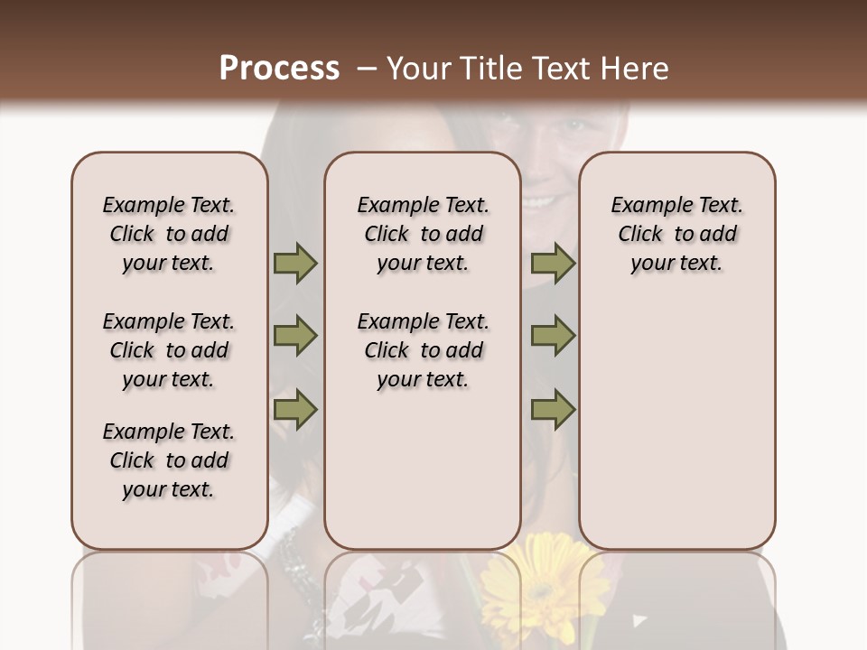 A Man And A Woman Holding A Bouquet Of Flowers PowerPoint Template