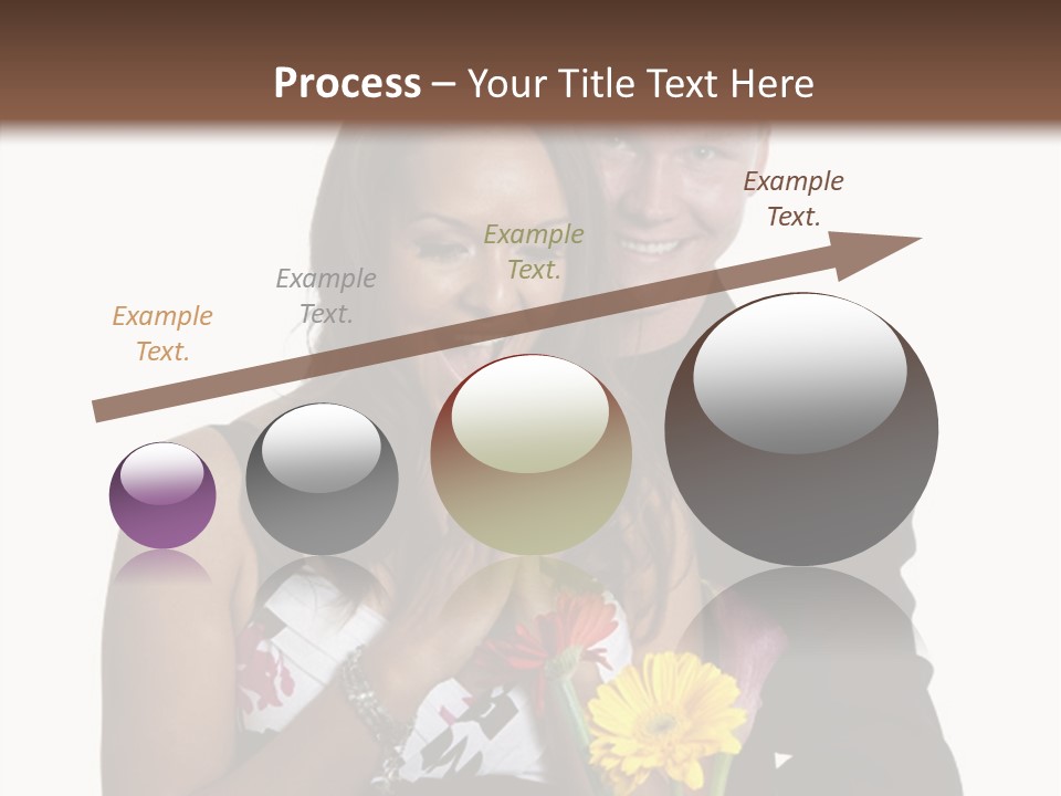 A Man And A Woman Holding A Bouquet Of Flowers PowerPoint Template