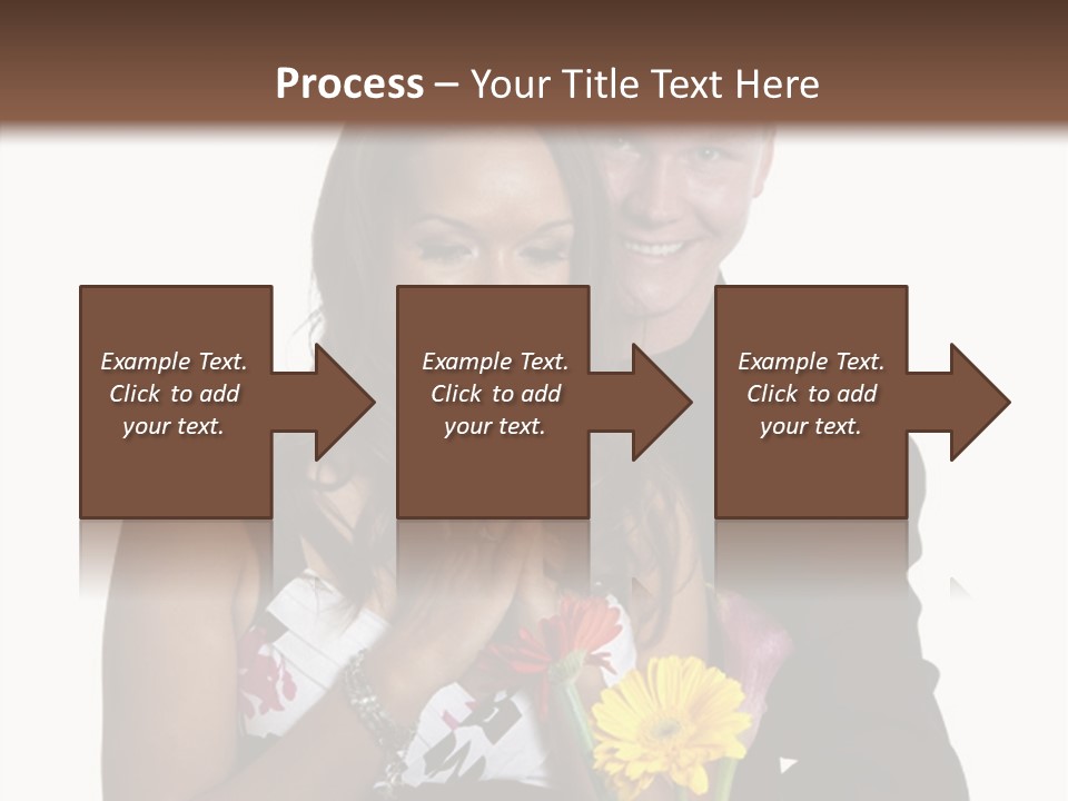 A Man And A Woman Holding A Bouquet Of Flowers PowerPoint Template