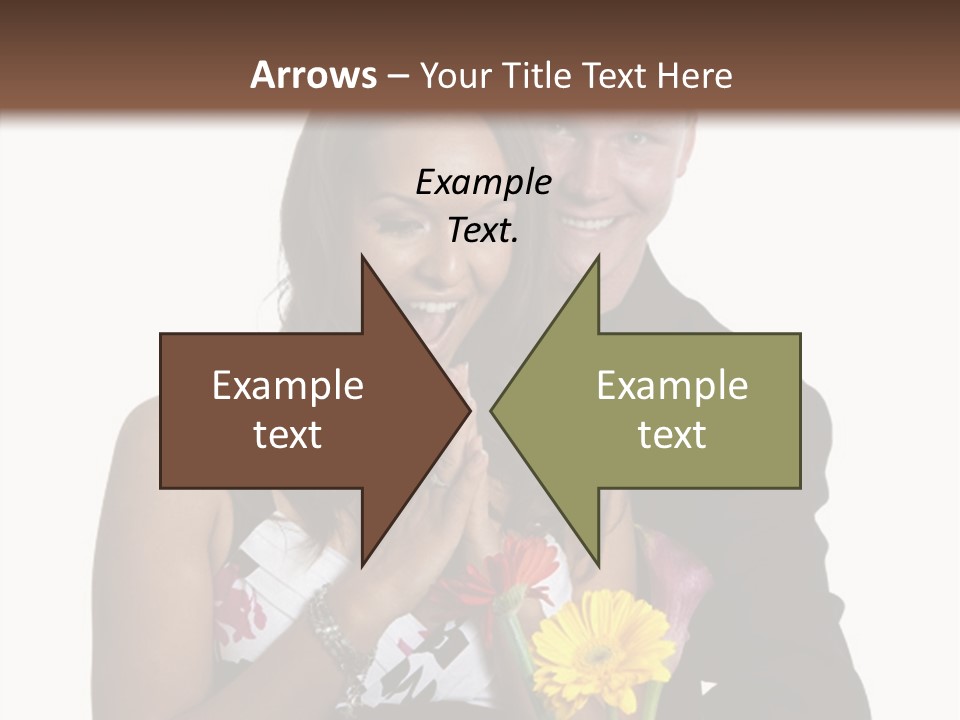 A Man And A Woman Holding A Bouquet Of Flowers PowerPoint Template