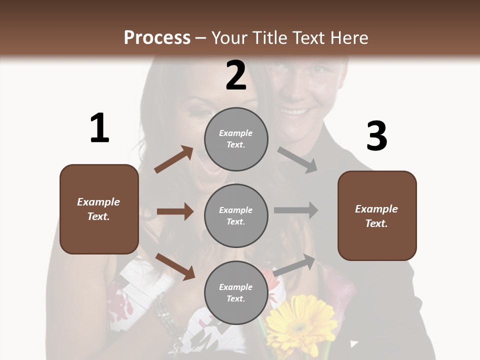 A Man And A Woman Holding A Bouquet Of Flowers PowerPoint Template