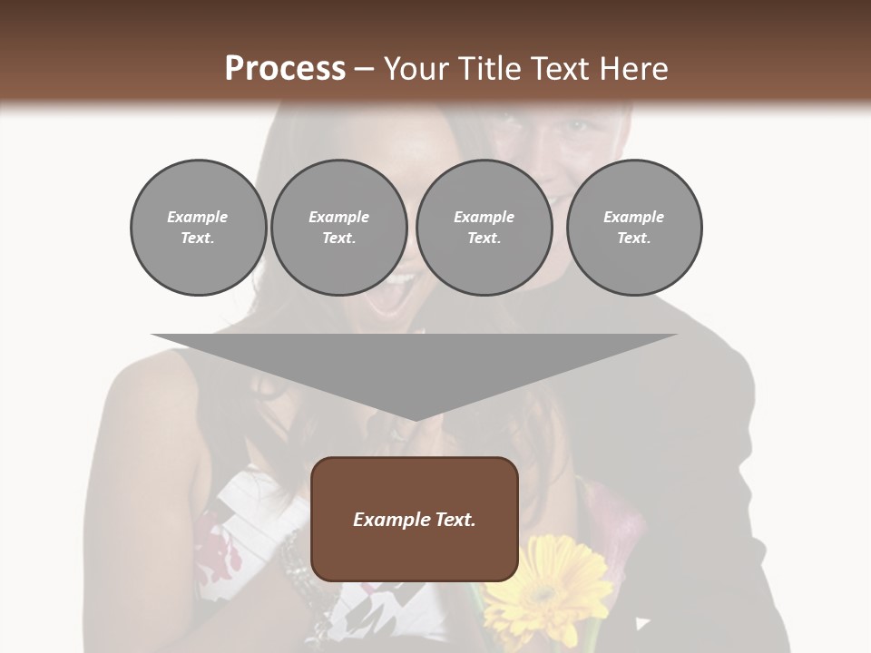 A Man And A Woman Holding A Bouquet Of Flowers PowerPoint Template