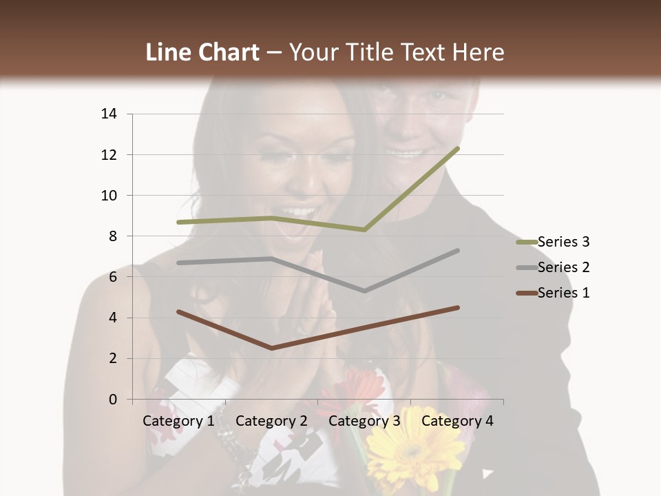 A Man And A Woman Holding A Bouquet Of Flowers PowerPoint Template