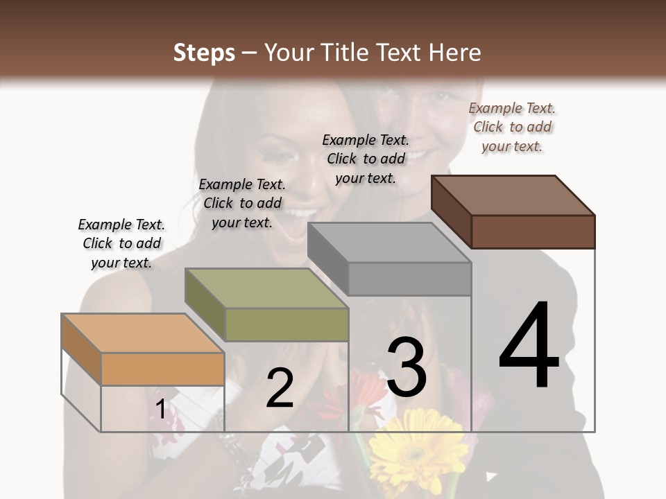 A Man And A Woman Holding A Bouquet Of Flowers PowerPoint Template