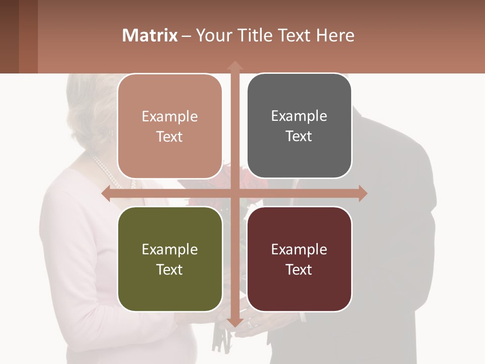 A Man And A Woman Holding A Bouquet Of Roses PowerPoint Template