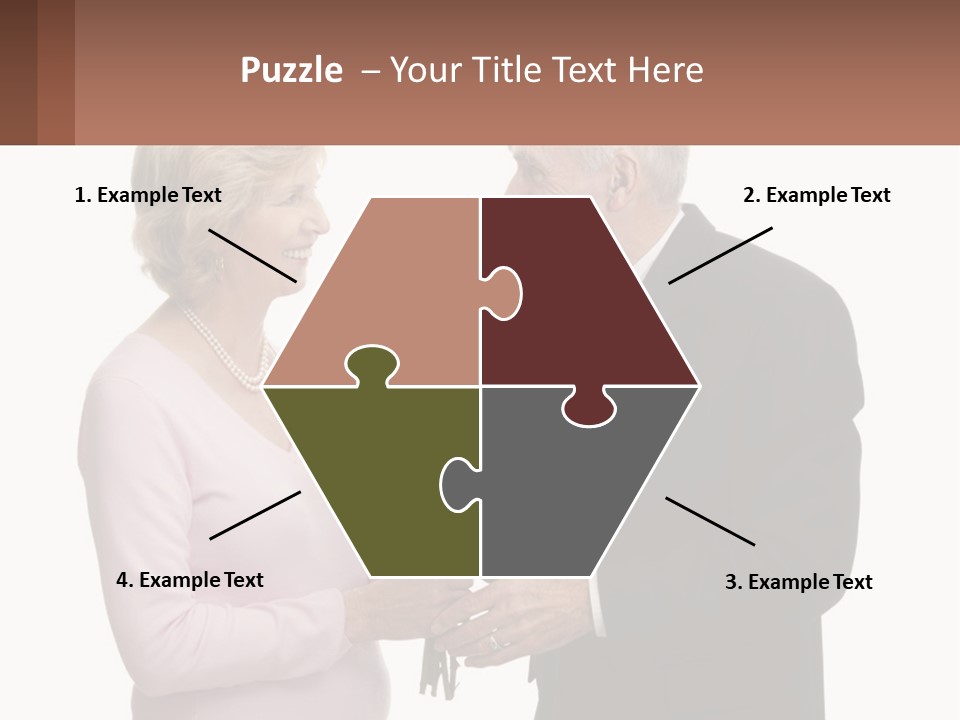 A Man And A Woman Holding A Bouquet Of Roses PowerPoint Template