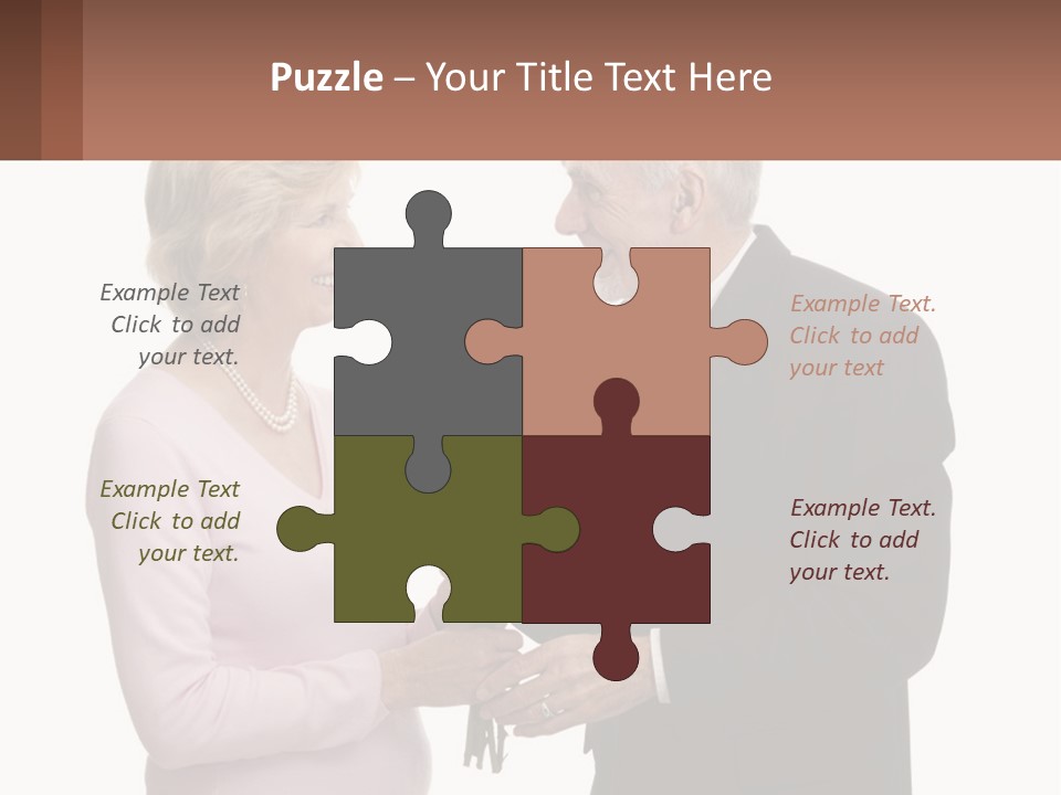 A Man And A Woman Holding A Bouquet Of Roses PowerPoint Template